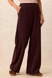 Soft Modal Wide Leg Pant With Pintuck Detail & Elastic Waistband