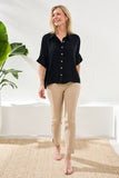 Soft Satin Drop Shoulder Classic Blouse