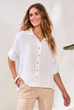 Soft Satin Drop Shoulder Classic Blouse