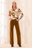Stretch Corduroy High-Rise Wide Leg Pants