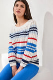 Stripe Cotton Sweater Crew