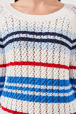 Stripe Cotton Sweater Crew