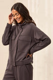 TECHNO LUX Scuba Knit Mock Neck Zip Front Jacket
