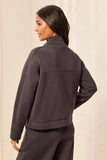 TECHNO LUX Scuba Knit Mock Neck Zip Front Jacket