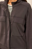 TECHNO LUX Scuba Knit Mock Neck Zip Front Jacket