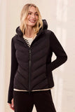 Water Repellent Hybrid Puffer Jacket With Hood