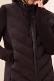 Water Repellent Hybrid Puffer Jacket With Hood