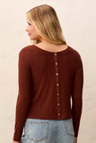 Wear 2 Ways Cardigan Top w/ Fancy Buttons