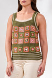 Novelty Crochet Sweater Cami With Wide Straps