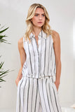 Soft Linen Button‑Front Elastic Hem Collared Top