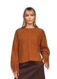Cashmere Cable Fringe Crew
