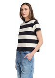 Fiona Jersey Stripe Short Sleeve Crew Tee