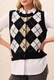 Argyle Sweater Vest w/ Button