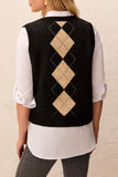 Argyle Sweater Vest w/ Button