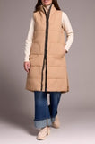 Long Zip-Front Quilted Vest