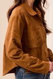 Snap Front Flowy Suede Shacket