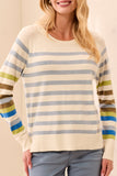 Stripe Long Sleeve Crew Neck Sweater