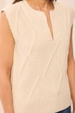 Split Crew Neck Sweater Vest