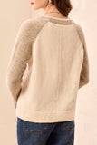 Long Sleeve Crew Neck Colorblock Sweater