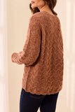 Henley Sweater w/ Scallop Hem