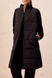 Long Zip-Front Quilted Vest
