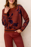 Crew Neck Sweater Floral