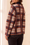 Mock Neck Sweater Cardigan Tartan