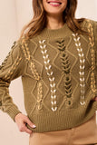 Mock Neck W/Cables Detail
