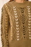 Mock Neck W/Cables Detail