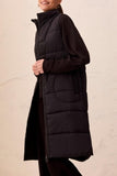 Long Zip-Front Quilted Vest