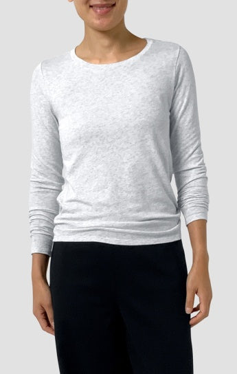 Melange Sheer Knit Round Neck Tee