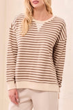 Crew Neck Top W/ Stripe Combo
