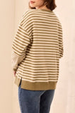 Crew Neck Top W/ Stripe Combo