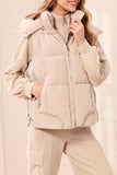 Quilted Puffer Vest With Removable Hood