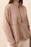 L/S Mock Neck Top W/Zipper