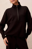 L/S Mock Neck Top W/Zipper