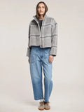 Brushed Plaid Crop Jacket