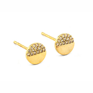 Simple Cz Circle Post Earring