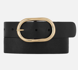 Daphne Oval Buckle Leather Belt