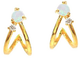 Opal Double Swoop Back Huggie Earring