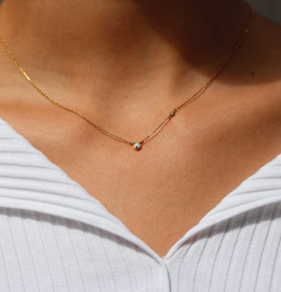 Mini Opal Pendant Necklace